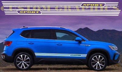 Pair of Sport Side Stripes Decal Sticker Vinyl Compatible with Taos