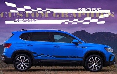 Decal Graphic Sticker Door Sport Stripe Kit Compatible with Taos