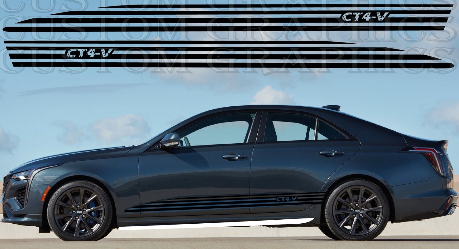 2x body decals side stripe sticker logo graphics Compatible with CT4-V