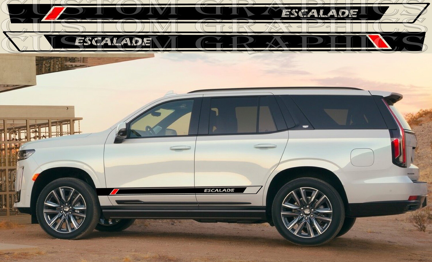 2x body decals side stripes Compatible with Escalade