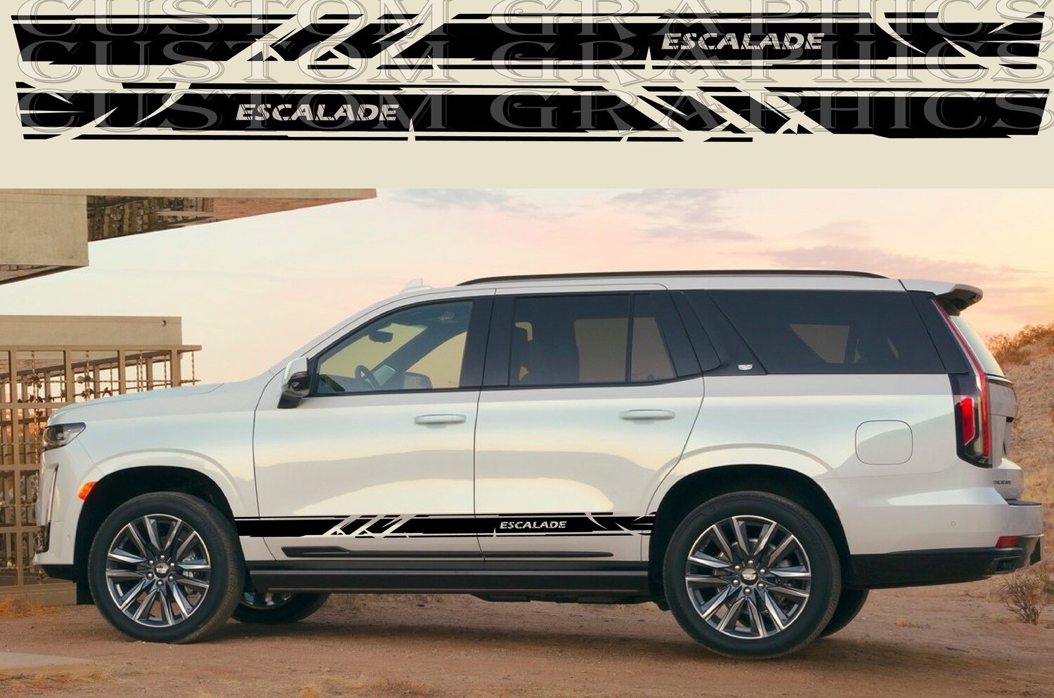 Decal Graphic Sticker Door Sport Stripe Kit Compatible with Escalade