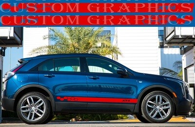 2X Side door stripe vinyl decal graphic sticker Kit Compatible with XT4