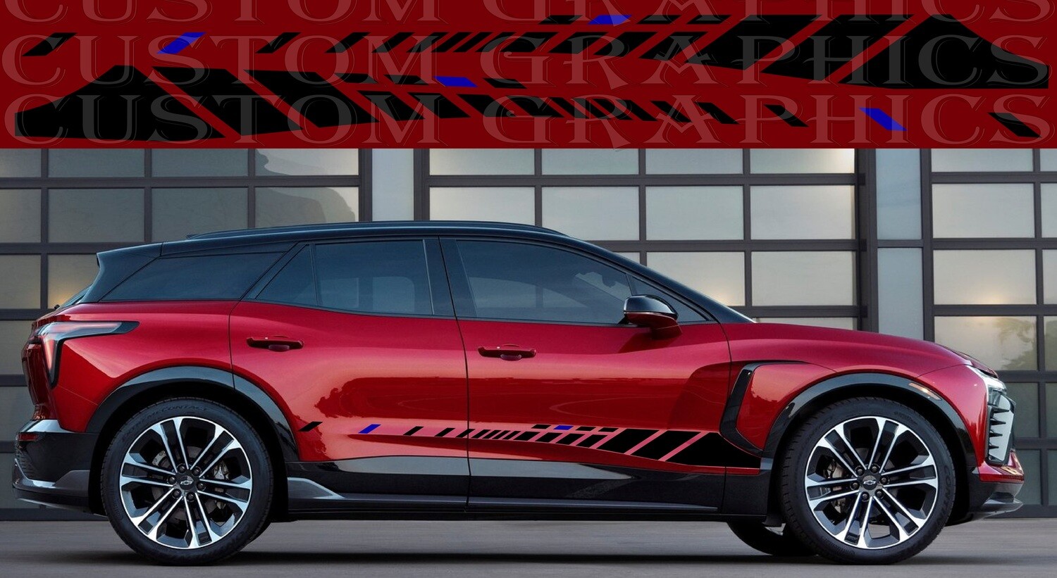 Decal Graphic Sticker Door Sport Stripe Kit Compatible with Blazer EV 2024