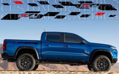 2X Side door stripe vinyl decal graphic sticker Kit Compatible with Colorado ZR2