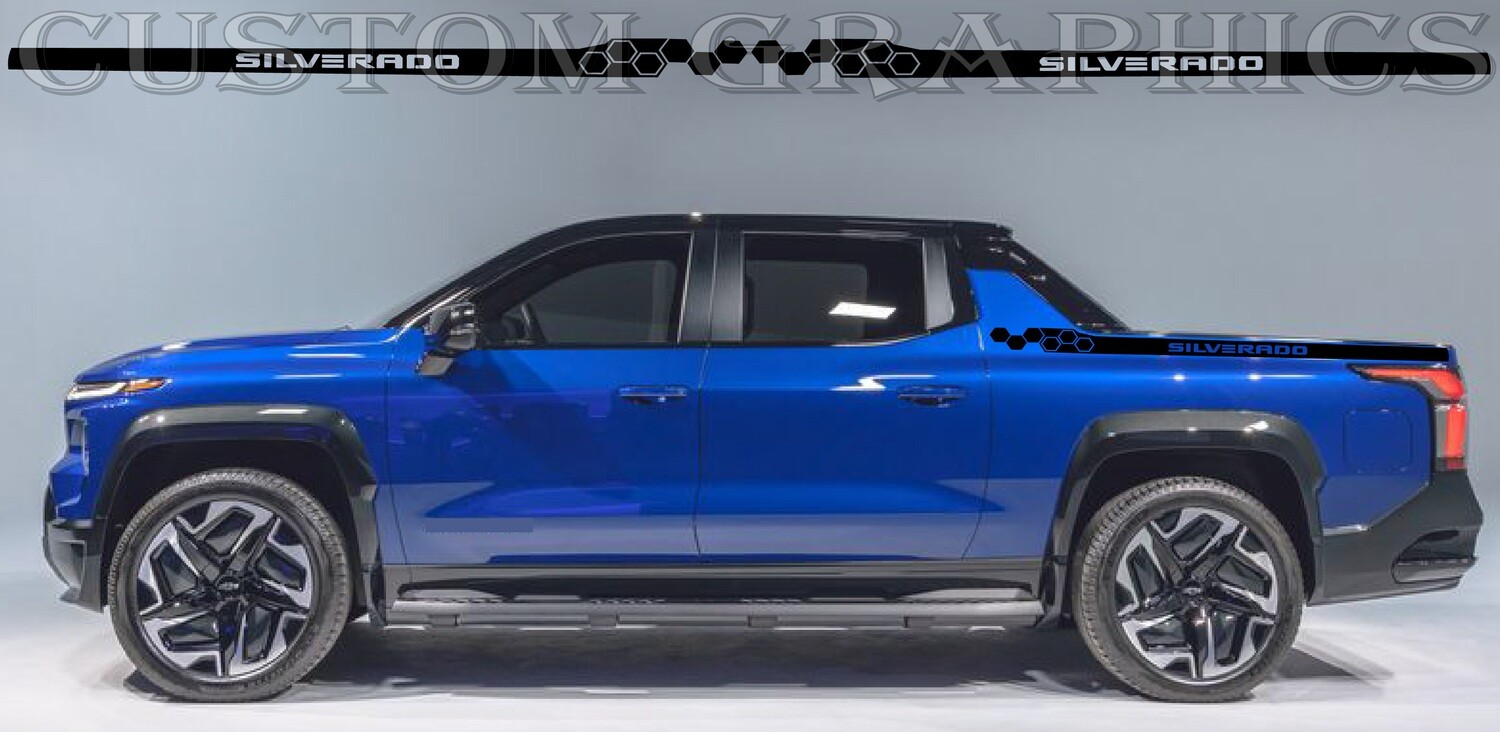Set of Stickers Decal Stripe body kit Compatible with silverado ev rst