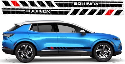 Set of Racing Side Stripes Decal Sticker Graphic Compatible with Equinox EV 2024