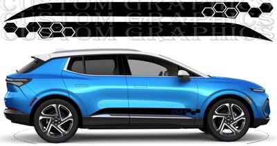 Pair of Sport Side Stripes Decal Sticker Vinyl Compatible with Equinox EV 2024