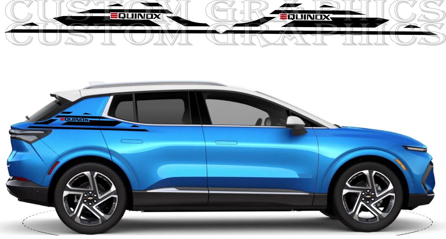 2x body decals side stripe sticker logo Compatible with Equinox EV 2024