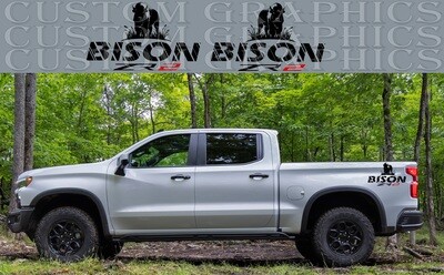 2x body decals side stripes Compatible with Silverado ZR2 Bison 2023