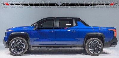 Decal Graphic Sticker Door Sport Stripe Kit Compatible with silverado ev rst