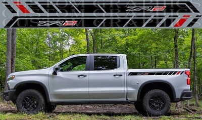 Custom Auto Vinyl Graphics Compatible with Silverado ZR2 Bison 2023
