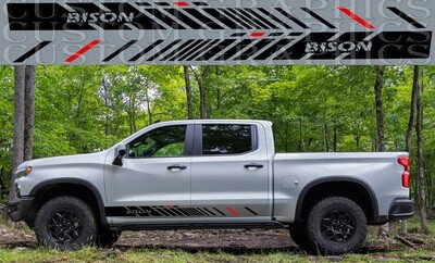Stripe Decal Graphic stickers Kit Compatible with Silverado ZR2 Bison 2023