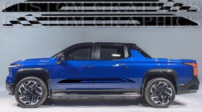 Set of Racing Side Stripes Decal Sticker Graphic Compatible with silverado ev rst