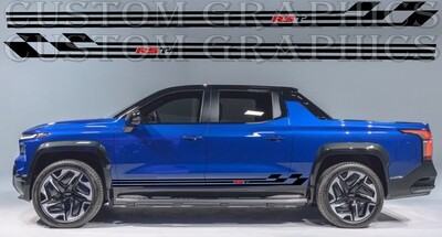 2x body decals side stripe sticker logo graphics vinyl high quality Compatible with silverado ev rst
