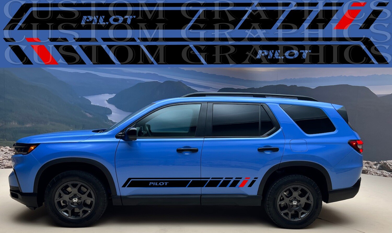 Decal Graphic Sticker Door Sport Stripe Kit Compatible with Honda Pilot 2023