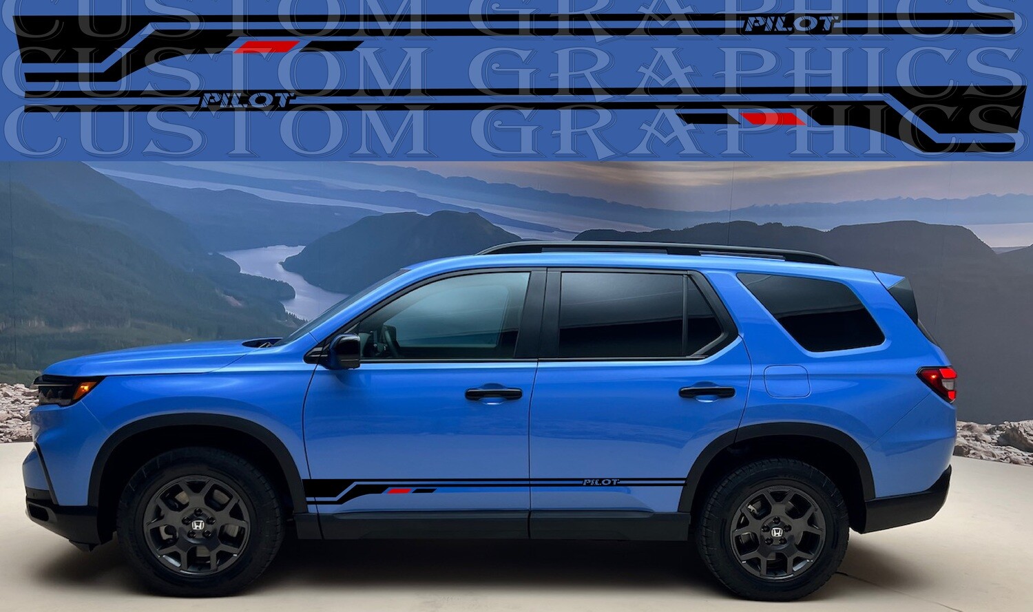 Side door vinyl decal sticker Compatible with Honda Pilot 2023