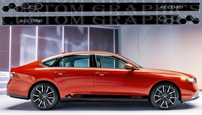 Pair of Sport Side Stripes Decal Sticker Vinyl Compatible with accord hybrid 2023