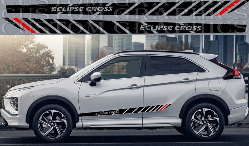 2 Sport Side door sticker racing design Compatible with Eclipse Cross 2022