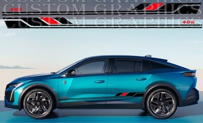 Sport Side door sticker racing design Compatible with Peugeot 408 2022