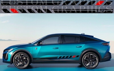Sport Sticker Decal Side Door Stripes Compatible with Peugeot 408 2022