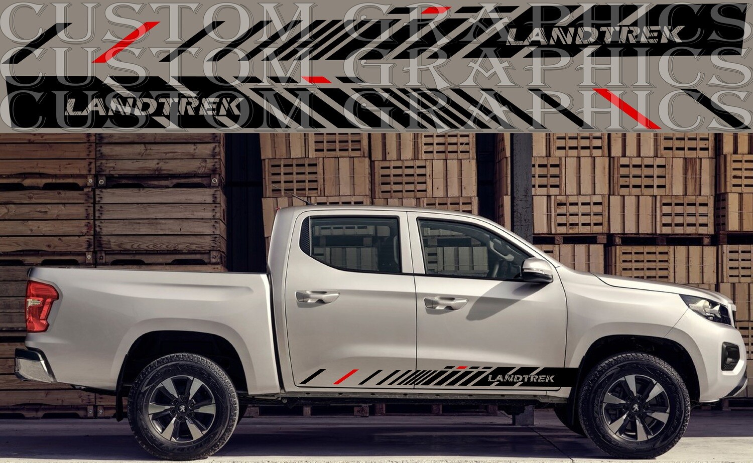 2X Side door stripe vinyl decal graphic sticker Kit Compatible with Landtrek 2021