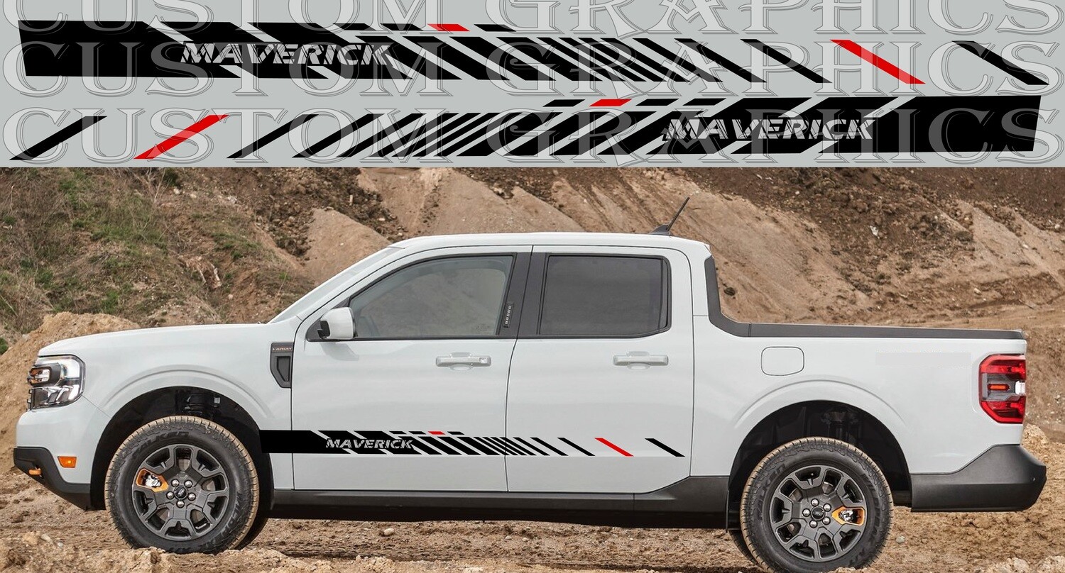 Sport Side door sticker racing design Compatible with Maverick Tremor 2023