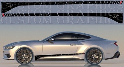 Sport Sticker Decal Side Door Stripes Compatible with Mustang GT 2024