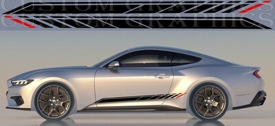 Side Stripe Decal Graphic Sticker Kit Compatible with Mustang GT 2024