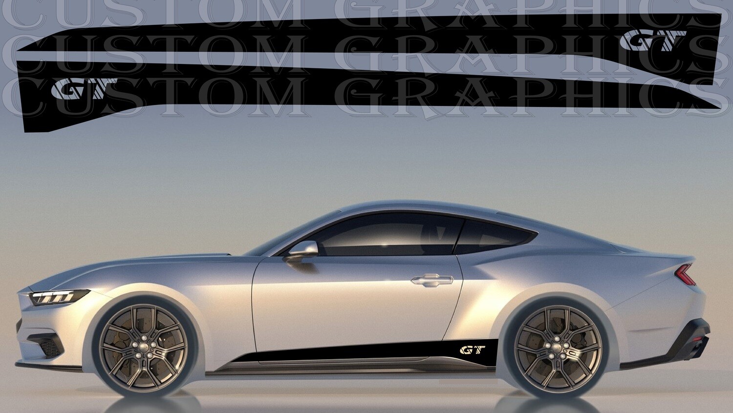 Side Door Stripe Custom kit Stickers Set Kit Compatible with Mustang GT 2024
