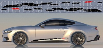 Set of Racing Side Stripes Decal Compatible with Mustang GT 2024