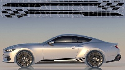 Pair of Sport Side Stripes Decal Sticker Vinyl Compatible with Mustang GT 2024