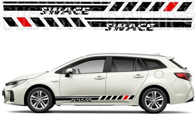 2X Side door stripe vinyl decal graphic Compatible with Swace 2021