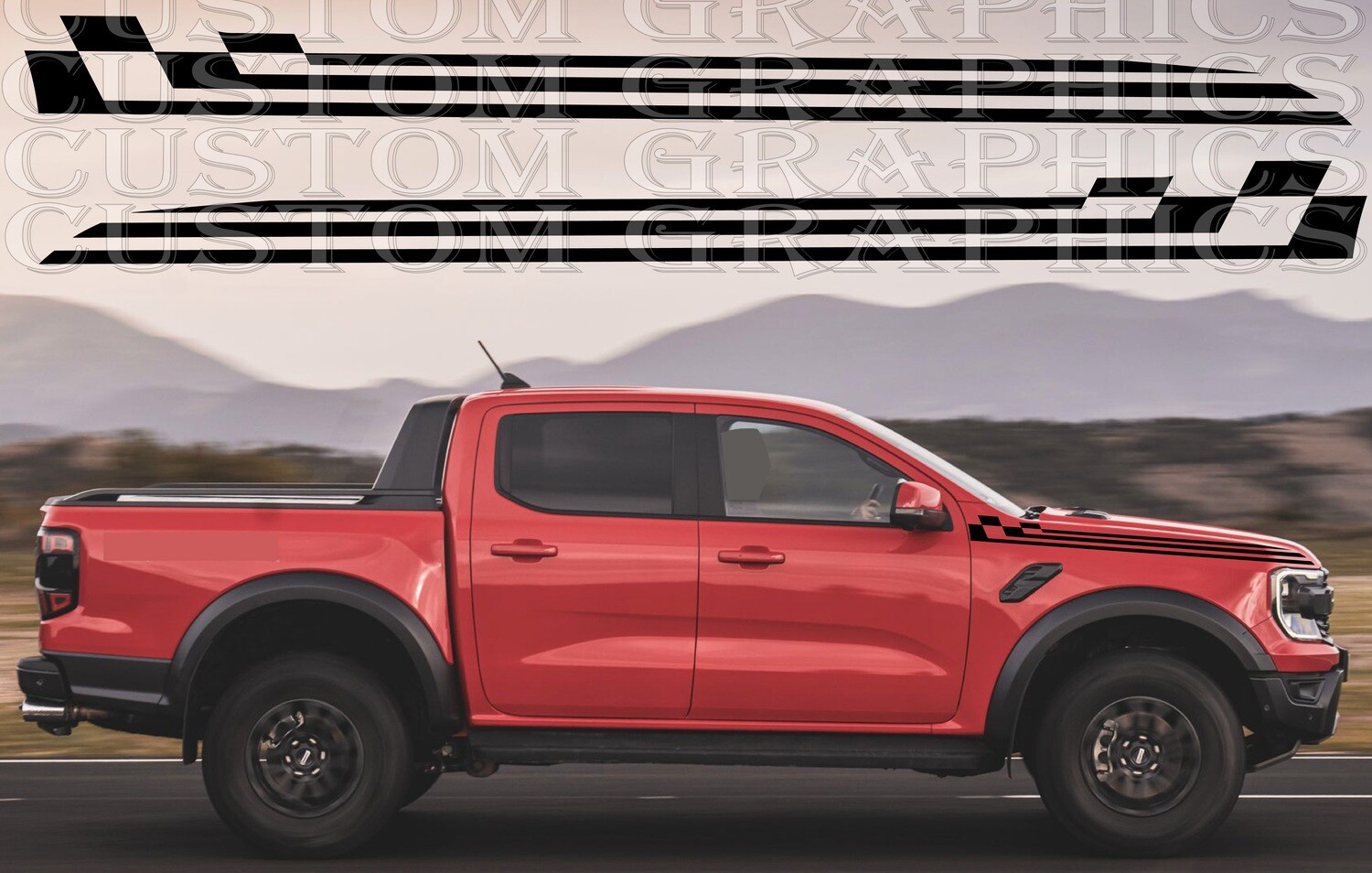 Side Door Stripe Custom kit Stickers Set Kit Compatible with Ranger Raptor 2023