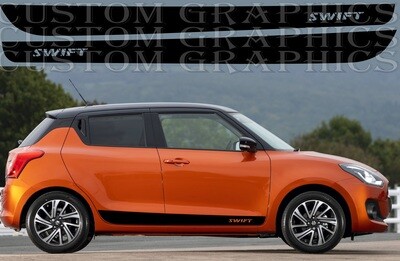 Side Stripe Decal Graphic Sticker Kit Compatible with Suzuki Swift