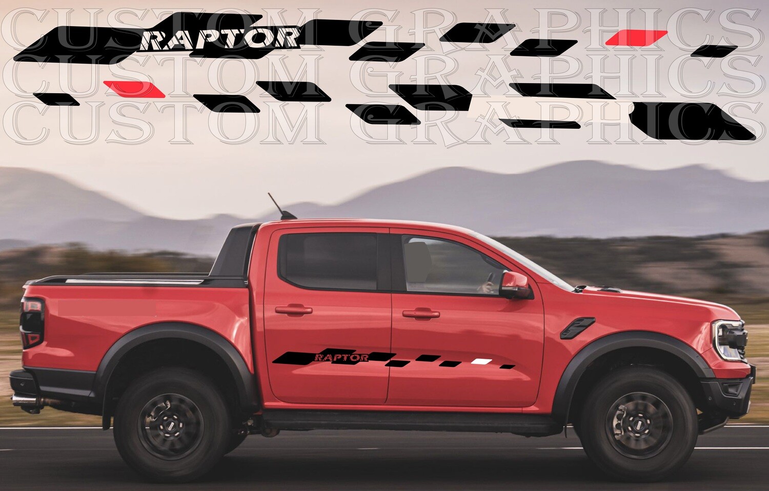 Side door vinyl decal sticker Compatible with Ranger Raptor 2023