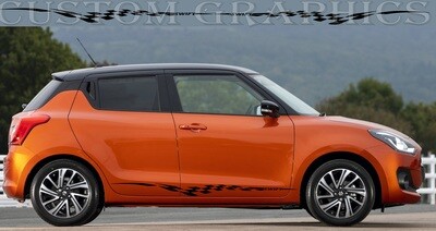 Set of Racing Side Stripes Decal Compatible with Suzuki Swift