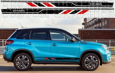 Pair of Sport Side Stripes Decal Sticker Vinyl Compatible with Vitara Hybrid 2020