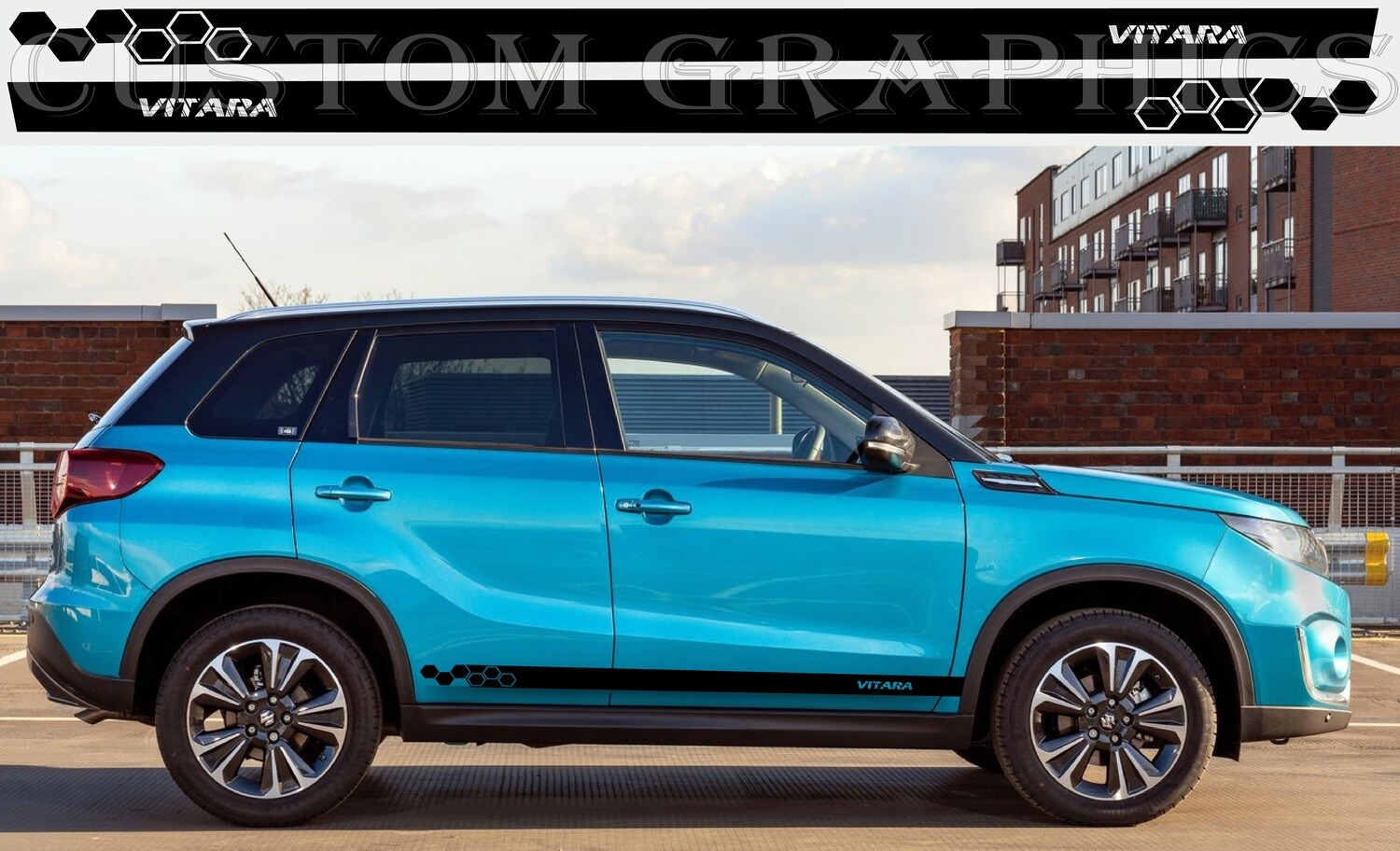 Decal Graphic Sticker Door Sport Stripe Kit Compatible with Vitara Hybrid 2020