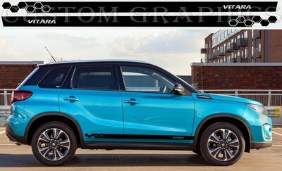 Decal Graphic Sticker Door Sport Stripe Kit Compatible with Vitara Hybrid 2020