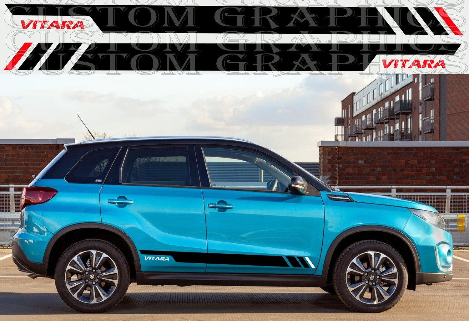 Side door vinyl decal sticker Compatible with Vitara Hybrid 2020