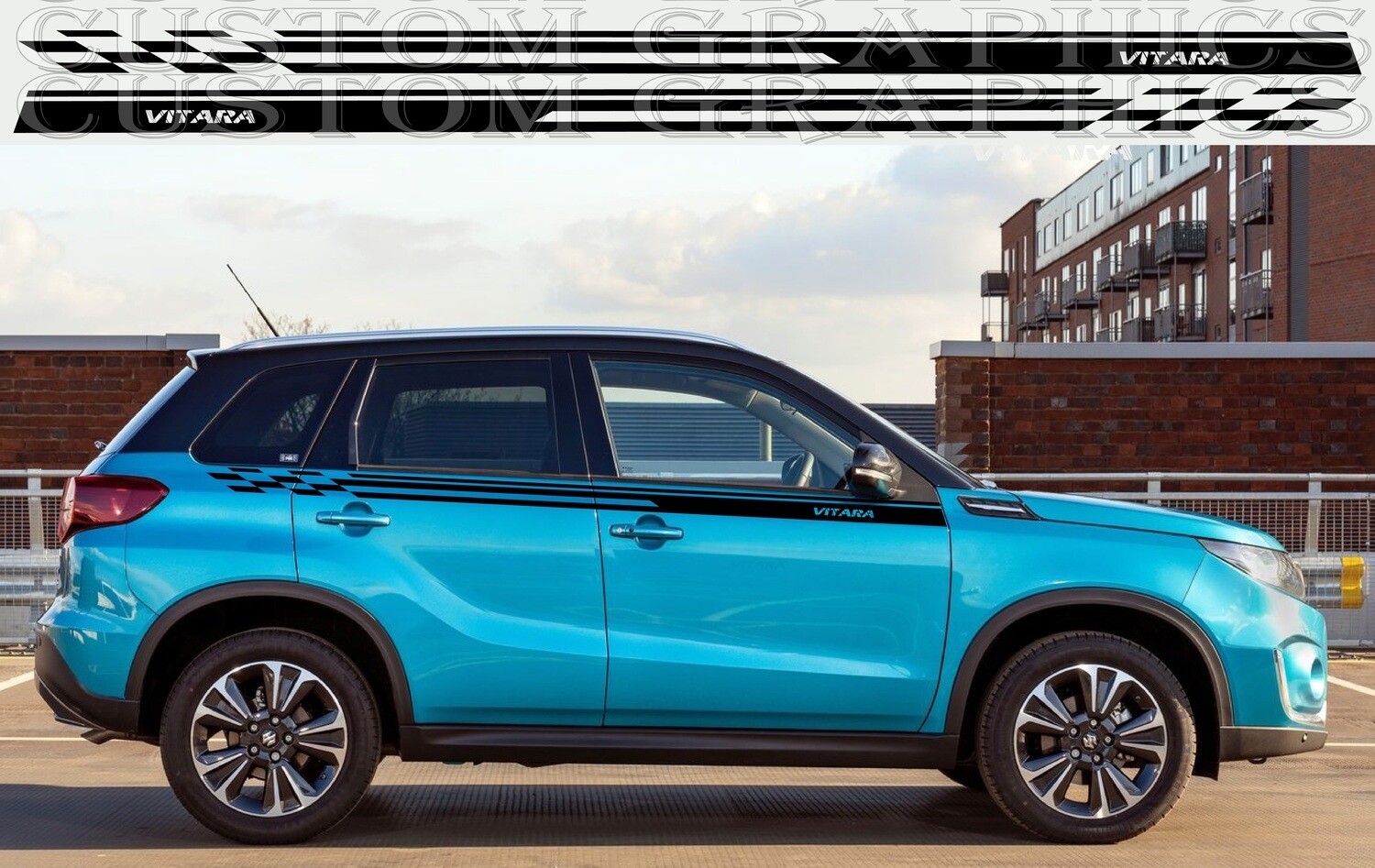 racing stripes Vinyl decals Stickers Compatible with Vitara Hybrid 2020