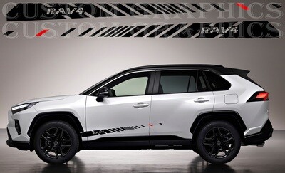 Pair of Sport Side Stripes Decal Sticker Vinyl Compatible with RAV4 GR Sport 2023