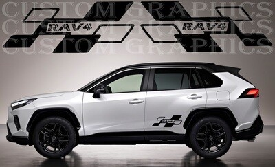 2x Decal Graphic Sticker Door Sport Stripe Kit Compatible with RAV4 GR Sport 2023
