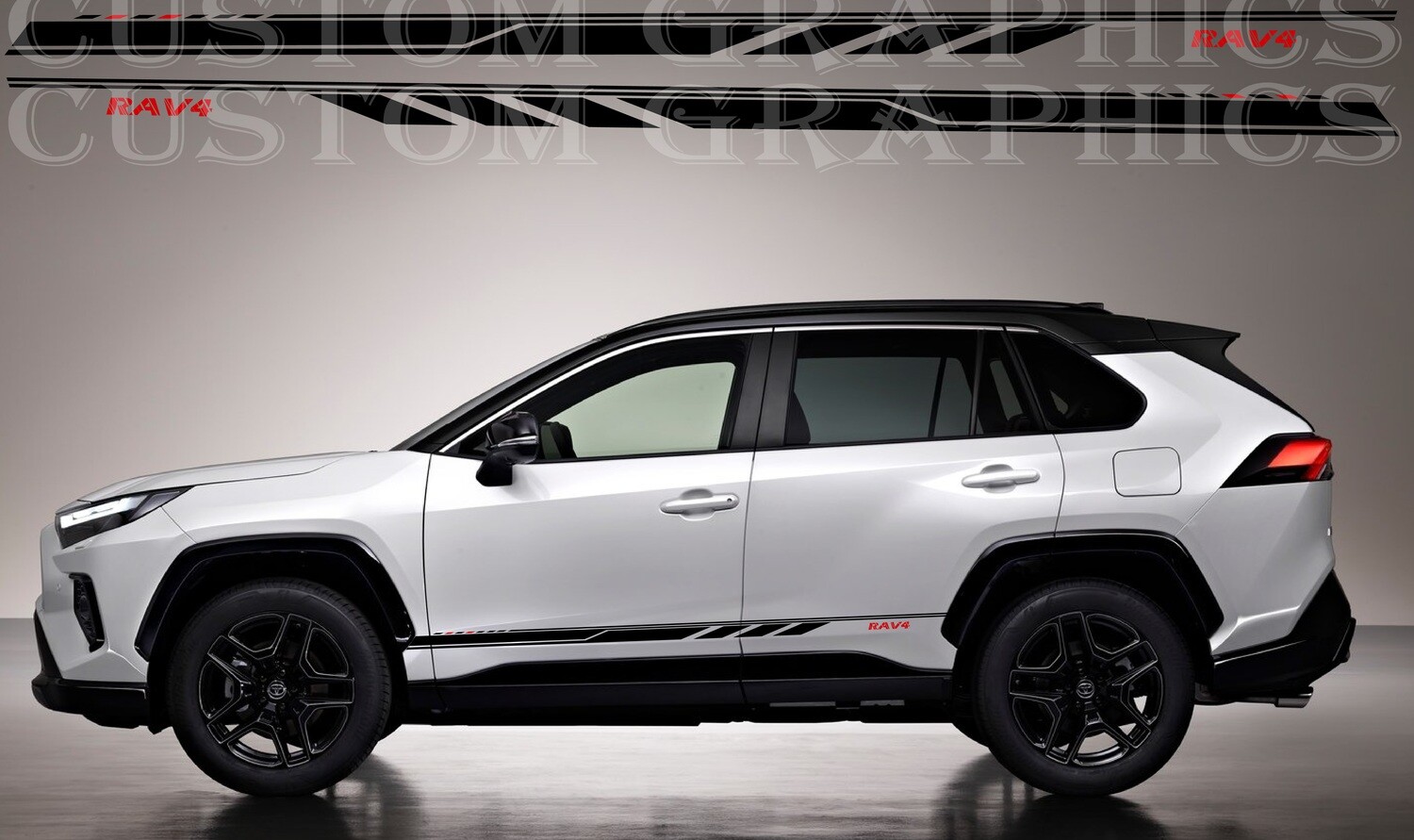 Side Door Stripe Custom kit Stickers Set Kit Compatible with RAV4 GR Sport 2023
