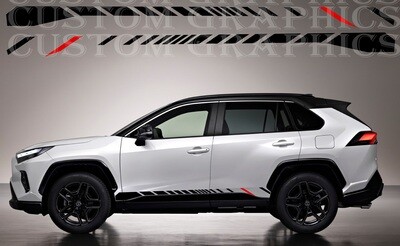 2x body decals side stripes Compatible with Toyota RAV4 GR Sport 2023