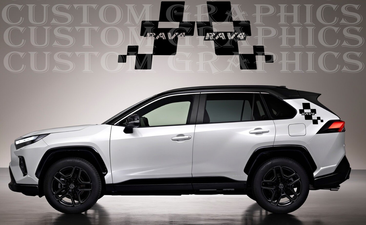 Decal Graphic Sticker Door Sport Stripe Kit Compatible with RAV4 GR Sport 2023