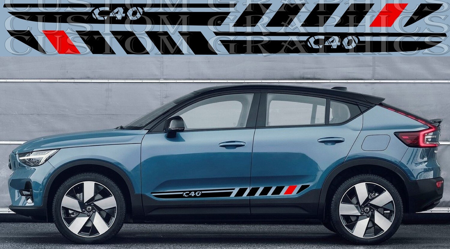 Side Door Stripe Custom kit Stickers Set Kit Compatible with C40 Recharge 2022