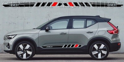 2X Side door stripe vinyl decal graphic sticker Kit Compatible with XC40 Recharge 2023