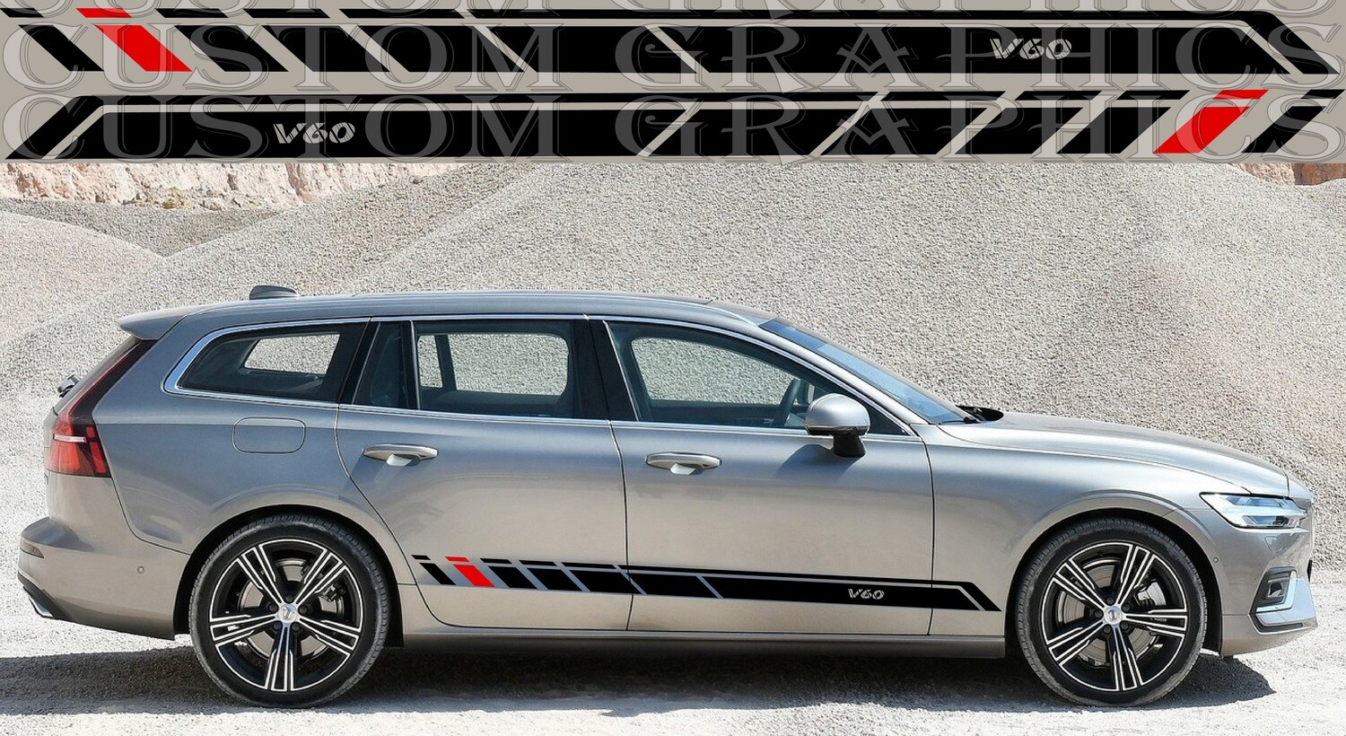 Pair of Sport Side Stripes Decal Sticker Vinyl Compatible with V60 2019