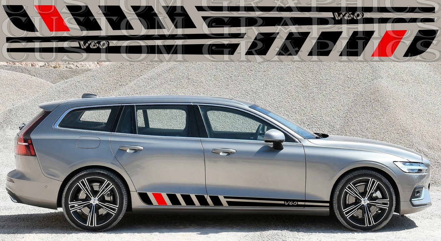 Side door vinyl decal sticker Compatible with V60 2019